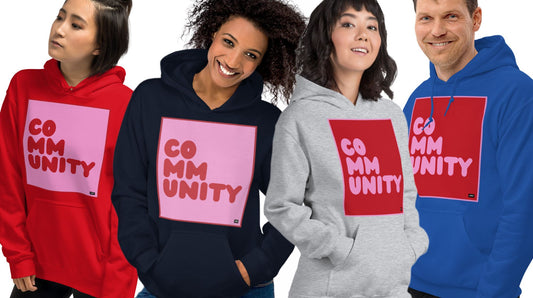 The Community Love Unisex Hoodies are now in the Shop!