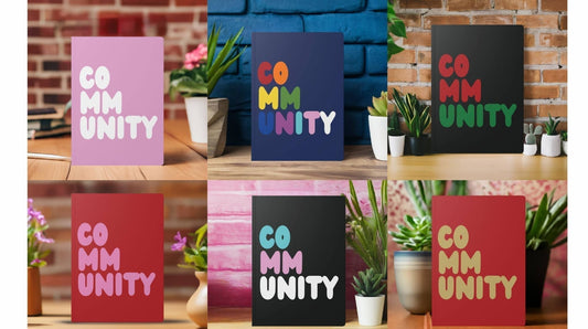 Six of the APWT Gift Shop's Community Soft Cover Journals