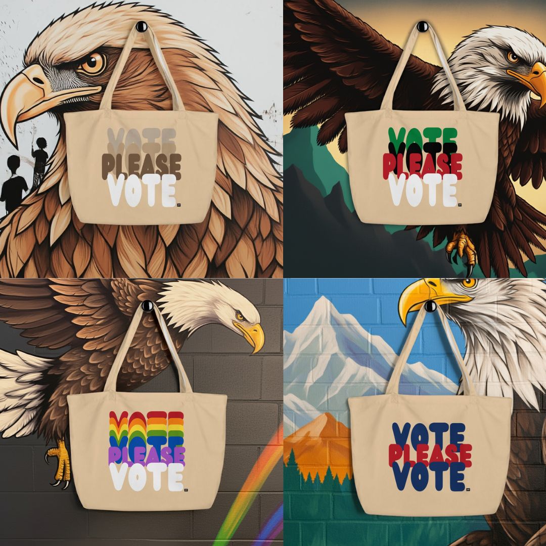 The Please Vote Jumbo Tote Bags - The APWT Gift Shop
