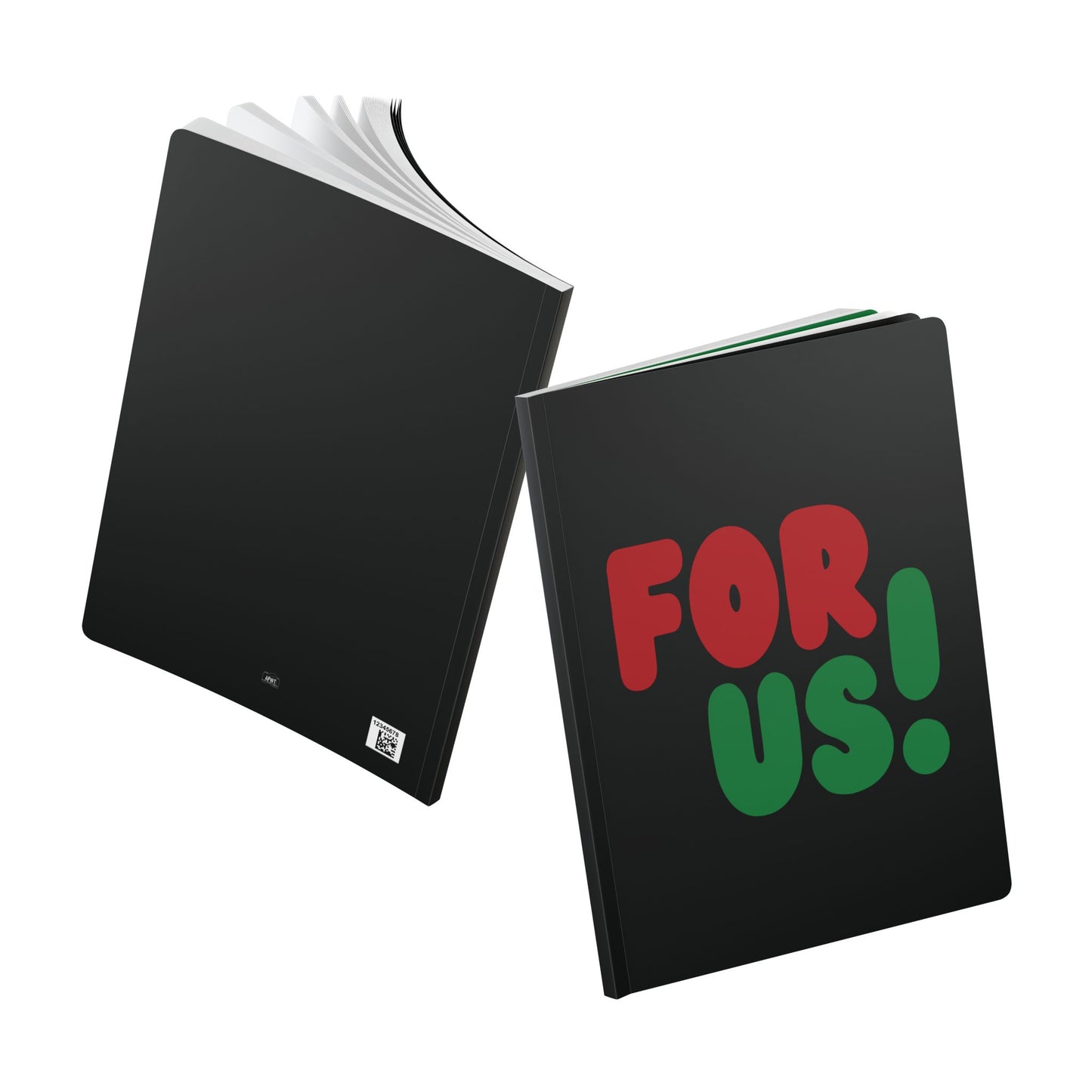 The front and back of the For Us in Black Soft Cover Journal (100 Pages) - The APWT Gift Shop