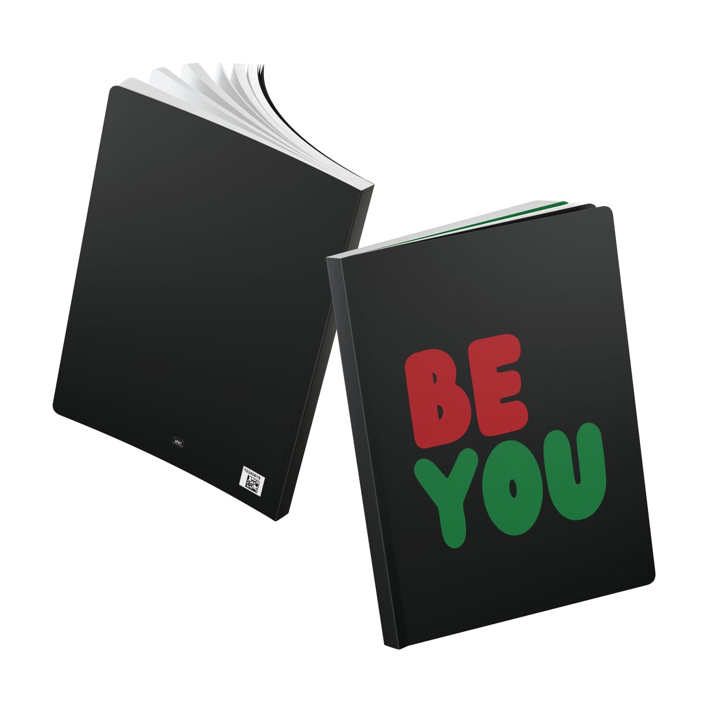 The front and back of The Be You in Black Soft Cover Journal
(200 Pages) - The APWT Gift Shop