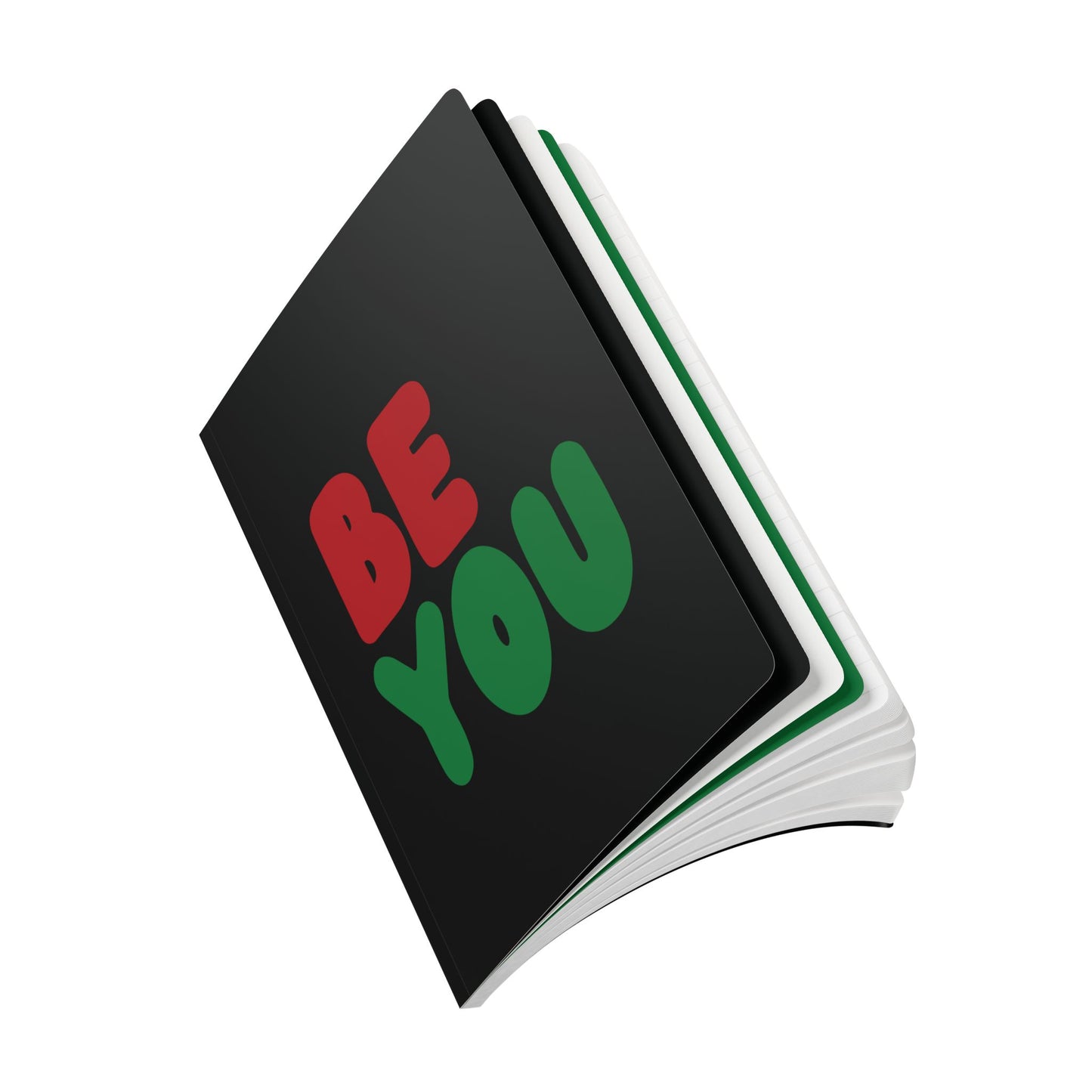 The side view of The Be You in Black Soft Cover Journal
(100 Pages) - The APWT Gift Shop