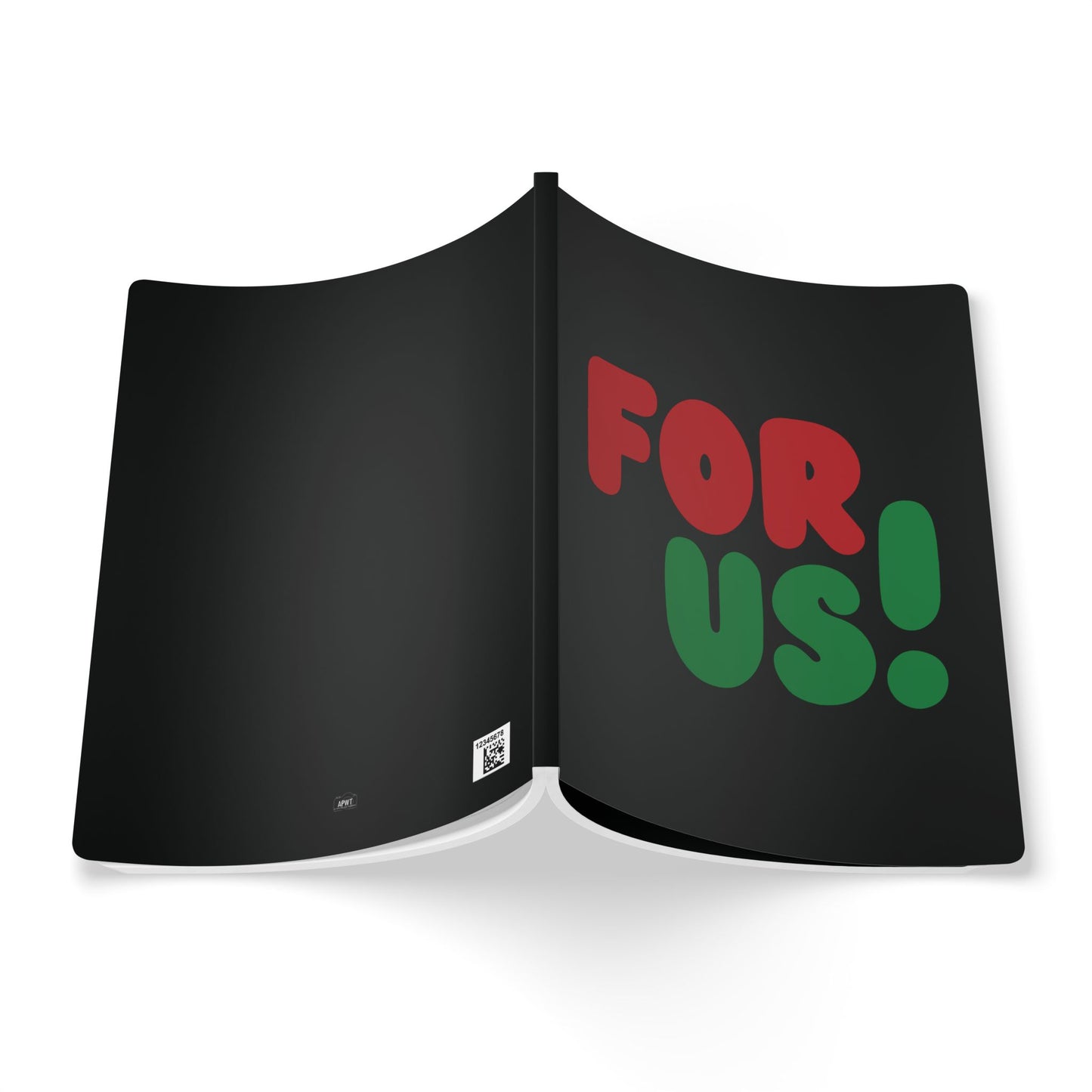 The outside of the For Us in Black Soft Cover Journal (100 Pages) - The APWT Gift Shop