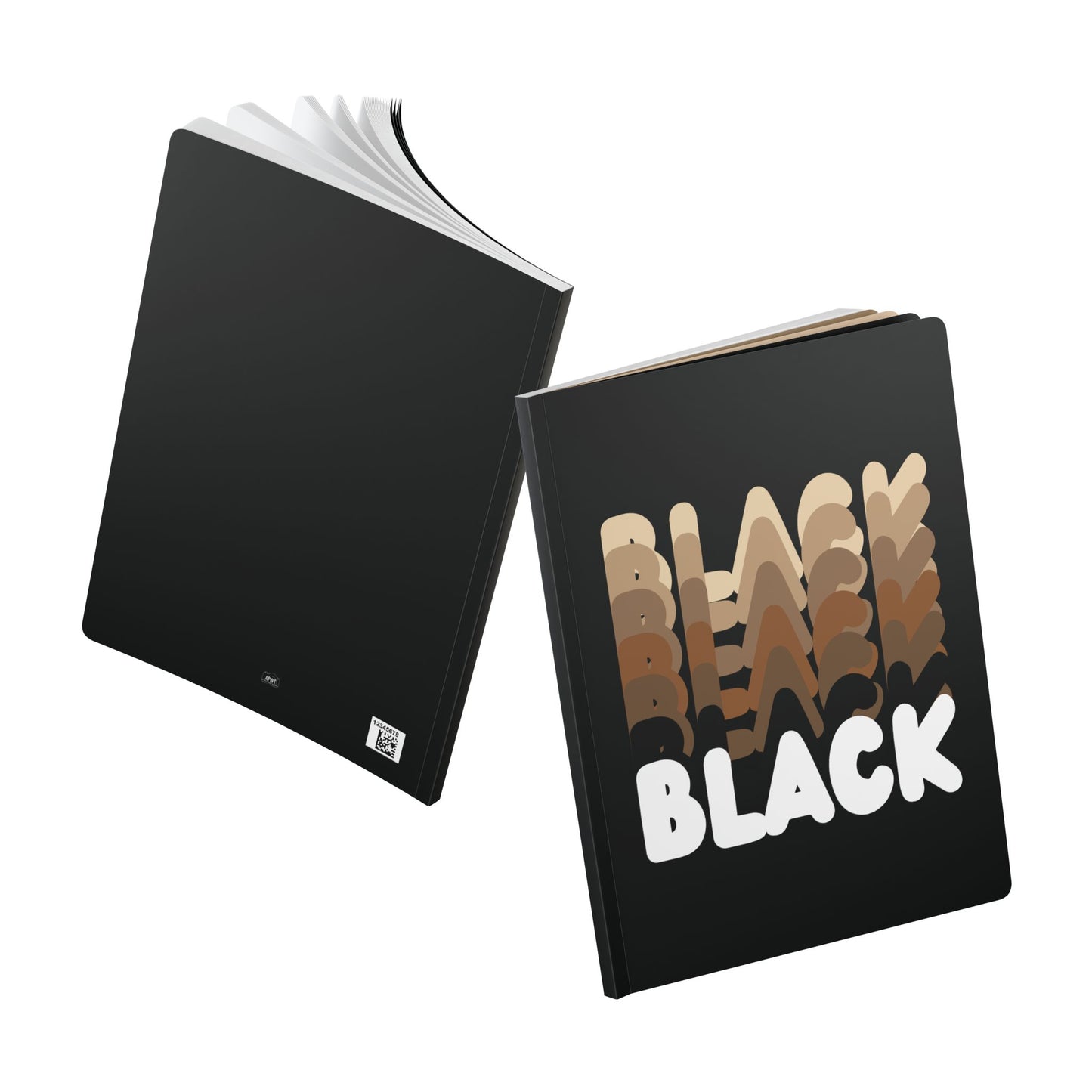 The front and back of the Shades in Black Soft Cover Journal (100 Pages) - The APWT Gift Shop
