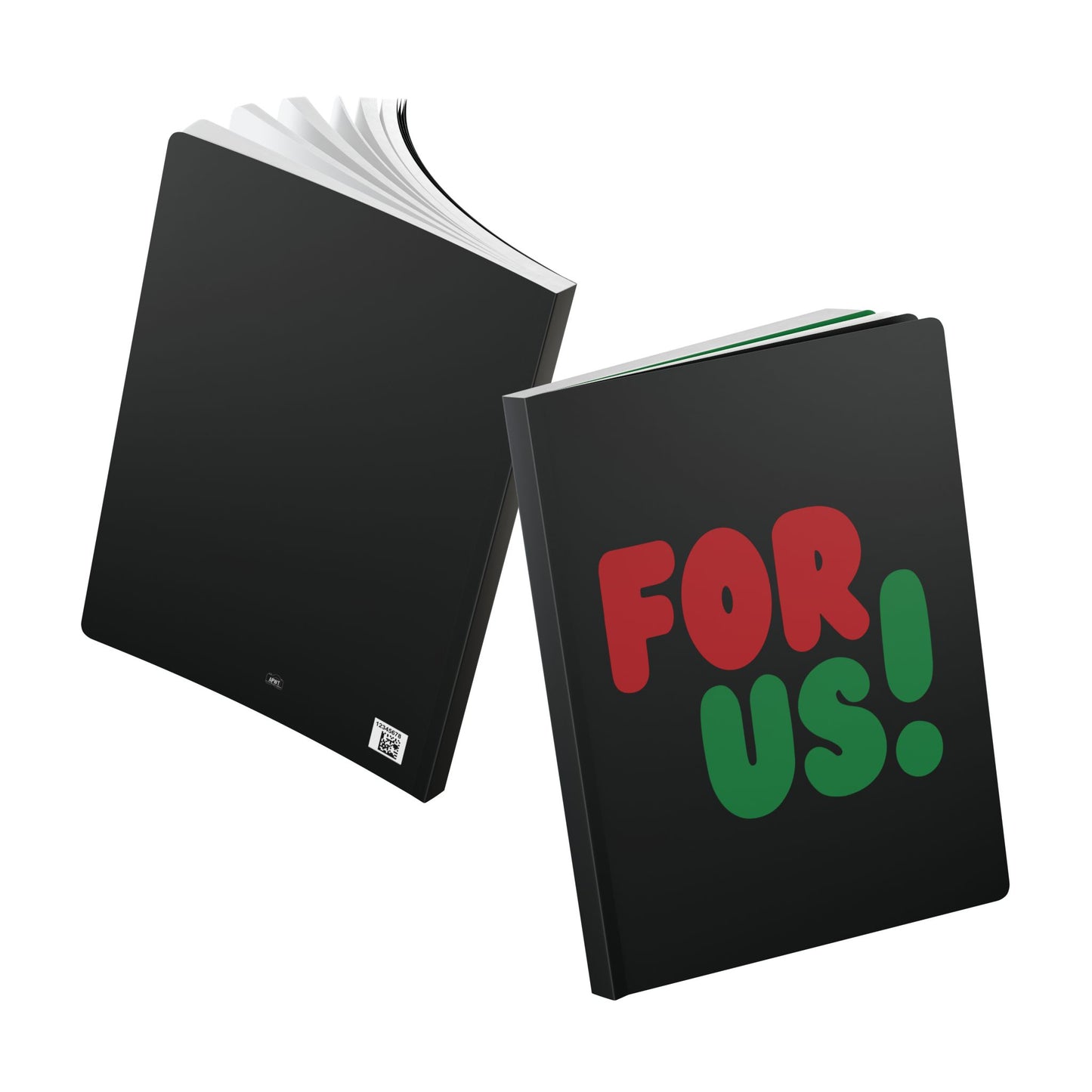 The front and back of the For Us in Black Soft Cover Journal (200 pages) - The APWT Gift Shop