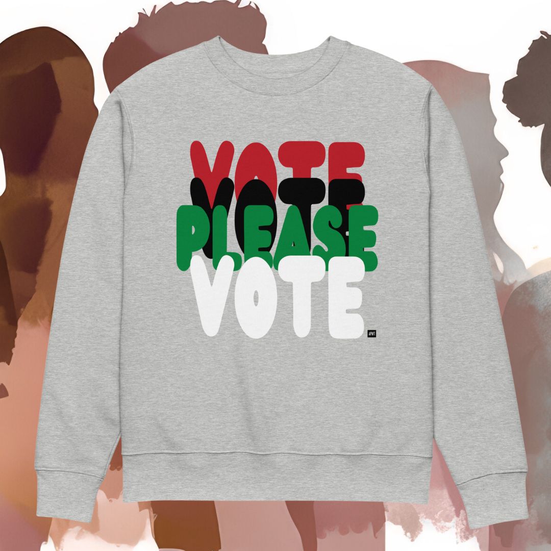 Please Vote in Black Premium Unisex Crew Neck Sweatshirt - Available in 2 Colors