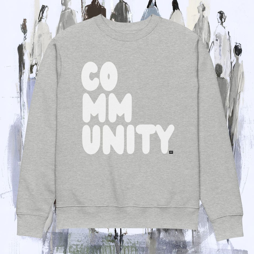 Community in Grey and White Premium Unisex Crew Neck Sweatshirt