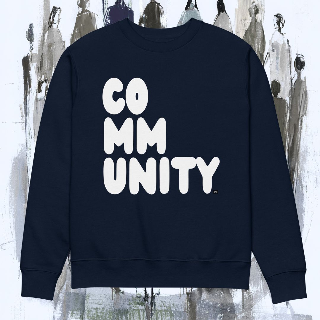 Community in Blue and White Premium Unisex Crew Neck Sweatshirt