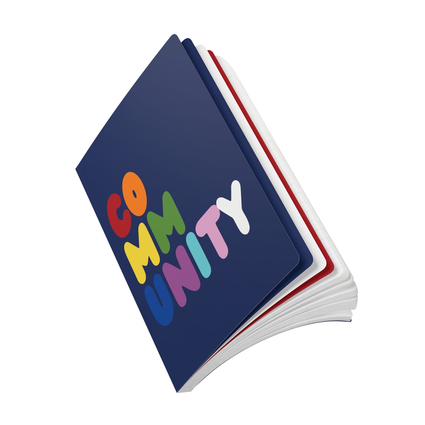 A side view of The Rainbow Community Soft Cover Journal (200 Pages) - The APWT Gift Shop