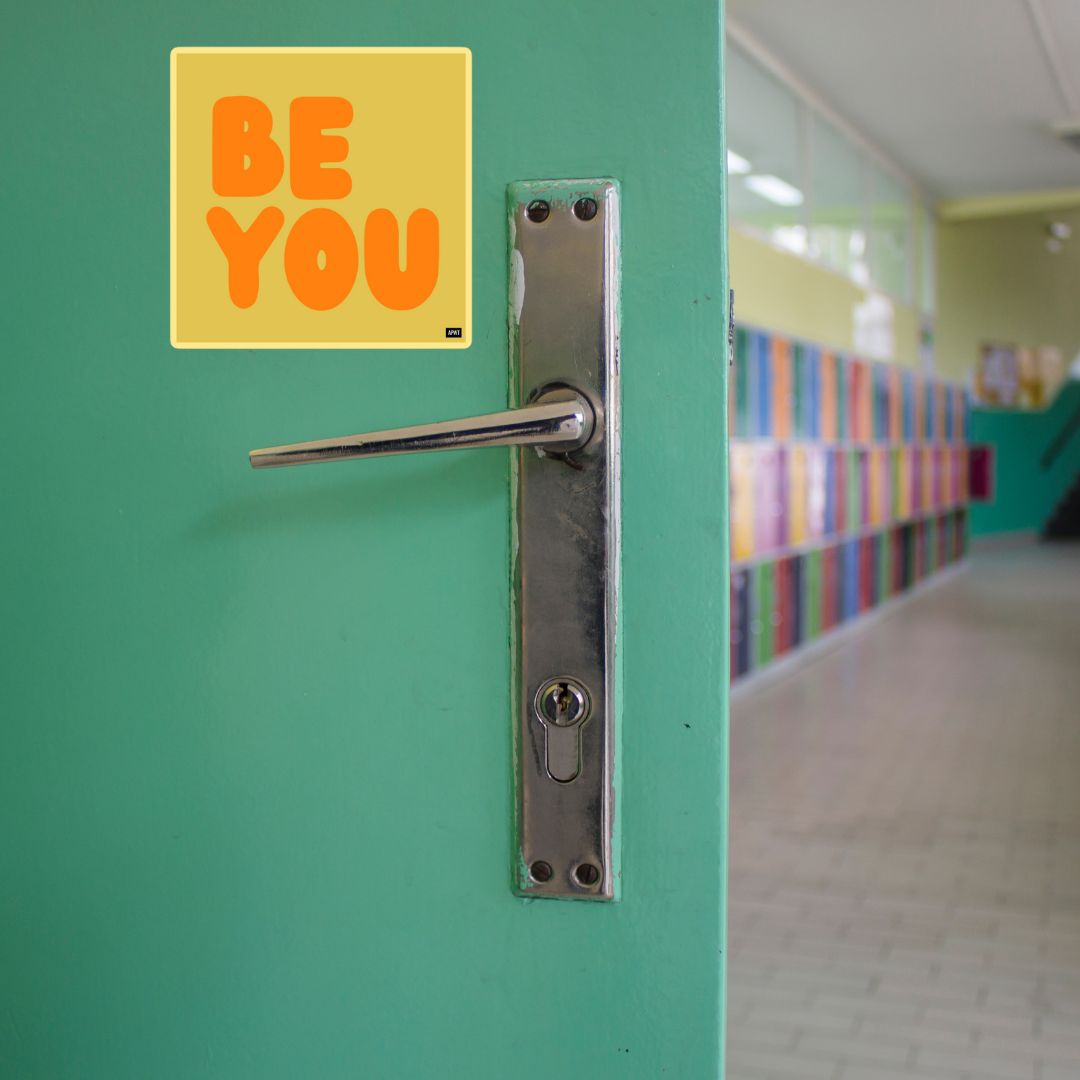 Be You in Yellow and Orange Vinyl Sticker