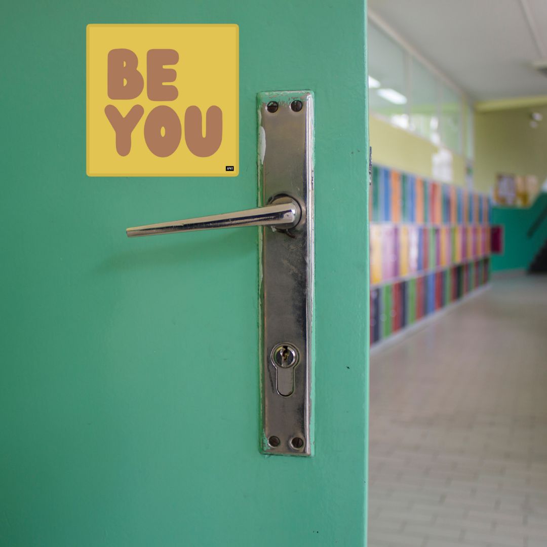 Be You in Yellow and Brown Vinyl Sticker