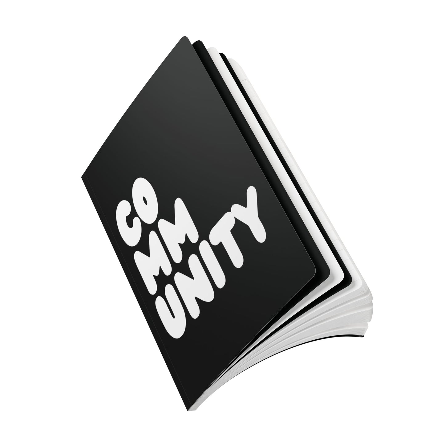 A side view of a Community in Black and White Soft Cover Journal (100 Pages) - The APWT Gift Shop