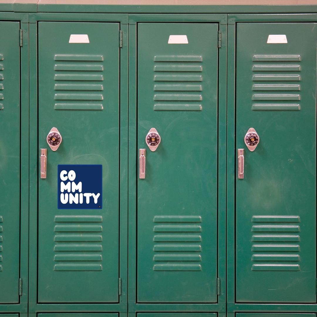 A Community in Dark Blue Vinyl Sticker