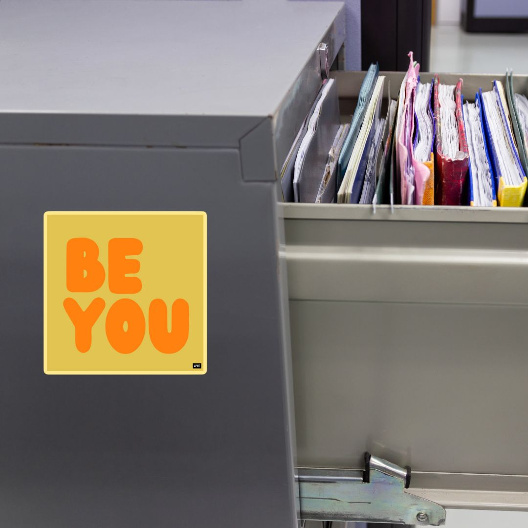 Be You in Yellow and Orange Vinyl Sticker
