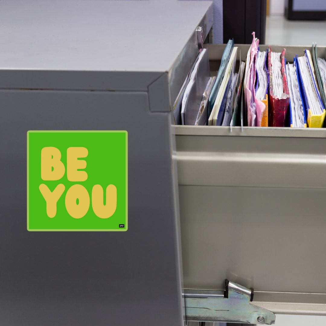 Be You in Green and Yellow Vinyl Sticker