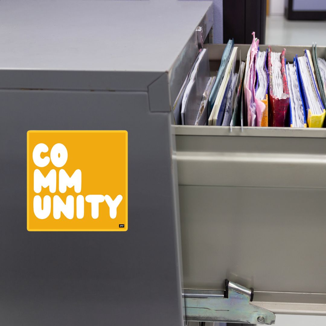 A Community in Autumn Leaves Vinyl Sticker