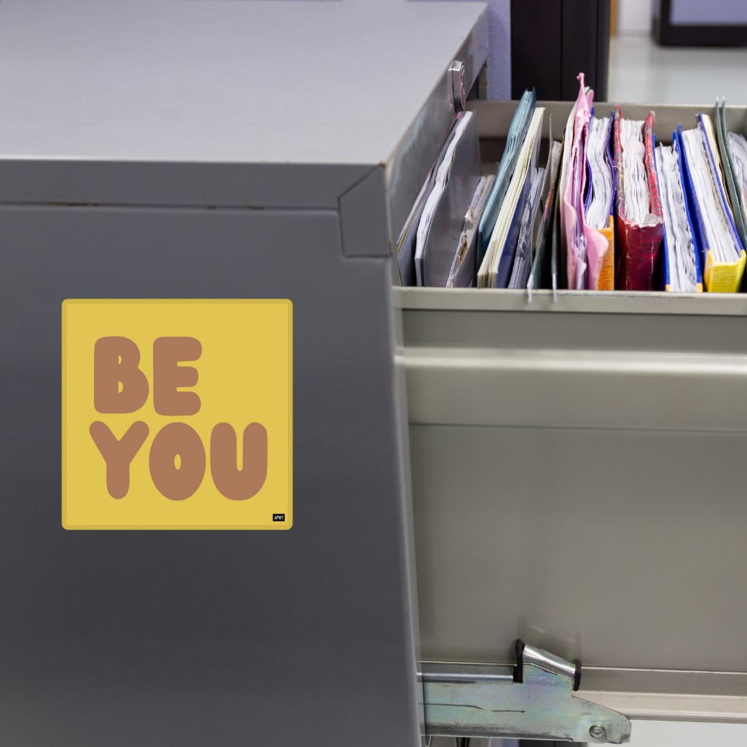 Be You in Yellow and Brown Vinyl Sticker