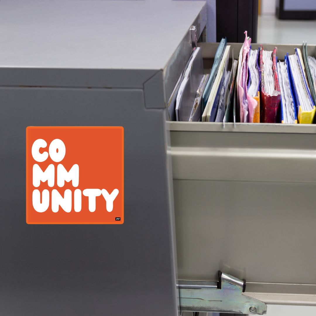A Community in Tangerine Vinyl Sticker