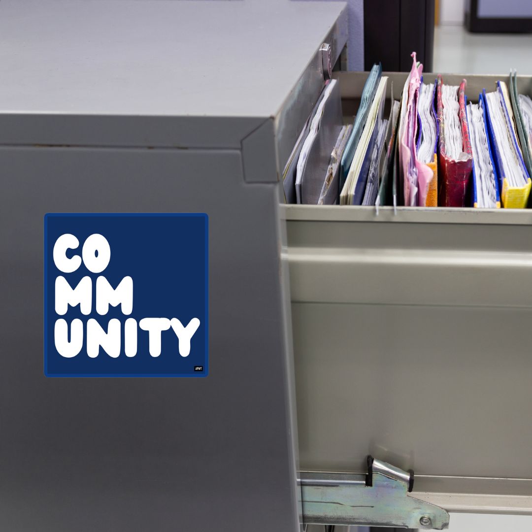 A Community in Dark Blue Vinyl Sticker