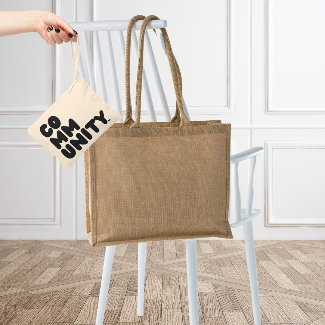 Community in Black Small All-Purpose Accessories Pouch