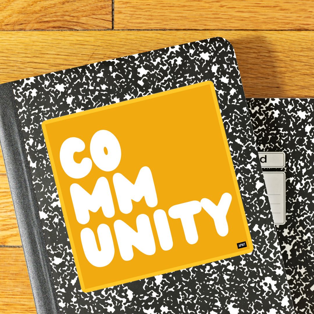 A Community in Autumn Leaves Vinyl Sticker