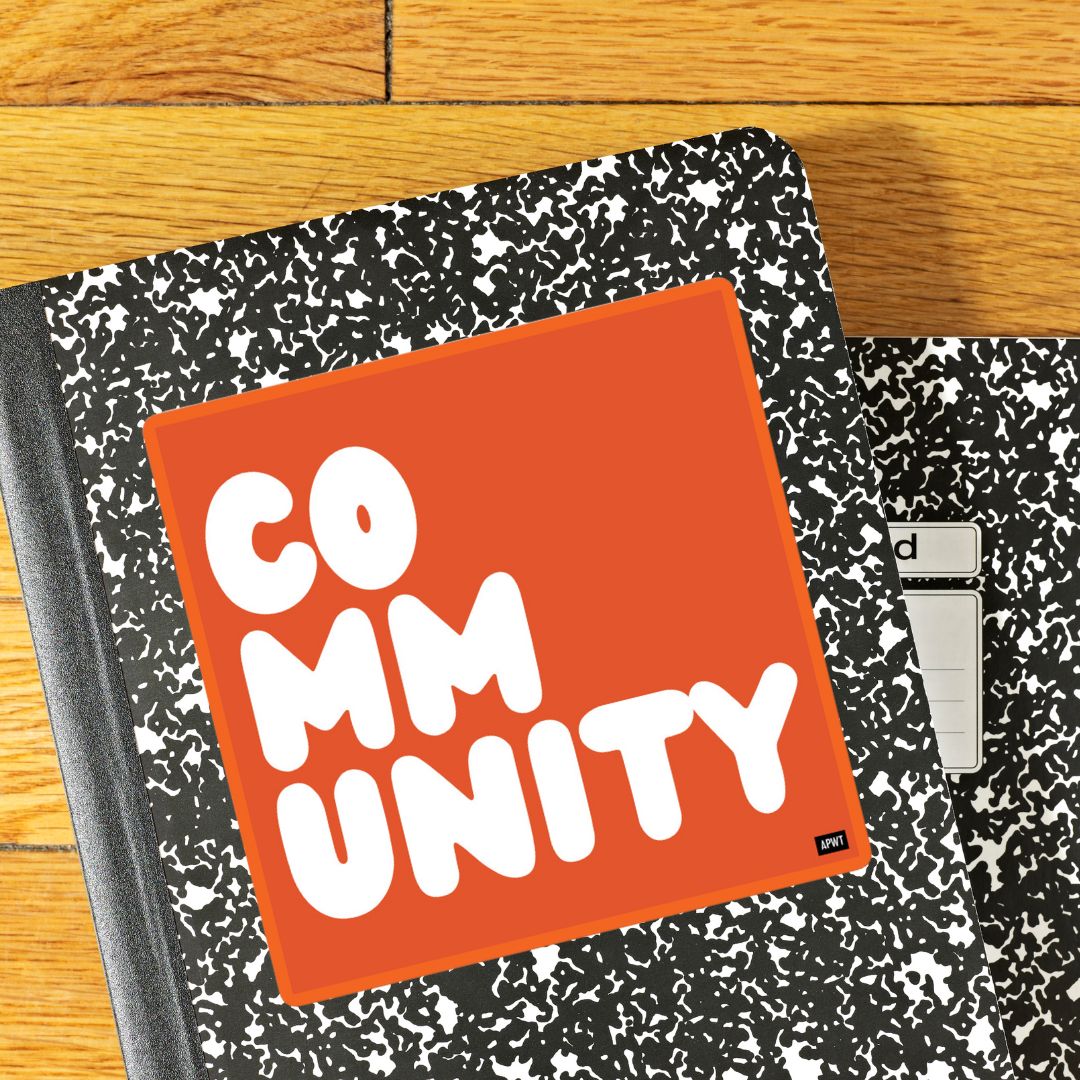 A Community in Tangerine Vinyl Sticker