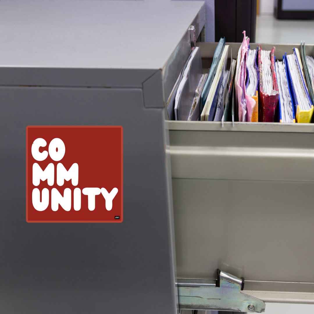 A Community in Apple Red Vinyl Sticker