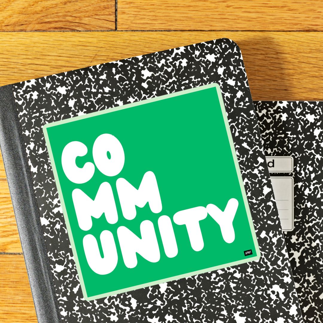 A Community in Green Grass Vinyl Sticker