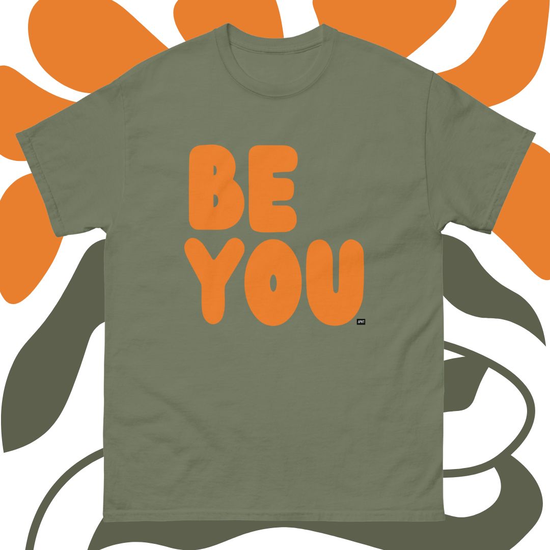Be You in Olive Green and Orange Unisex T-Shirt