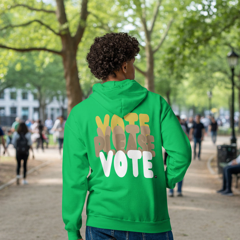 Please Vote in Green Spaces Unisex Zip-Up Hoodie
