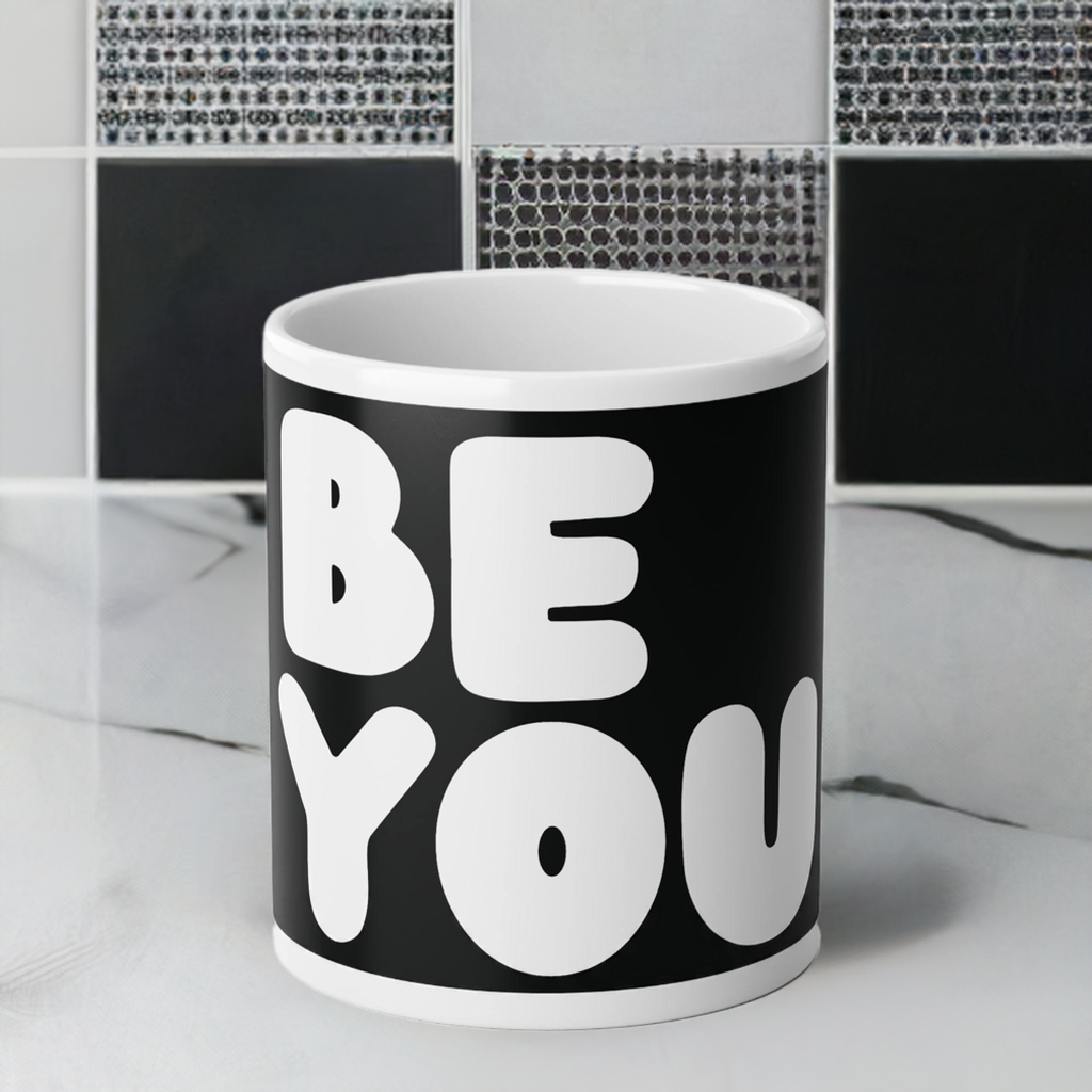Be You in Black and White Jumbo Mug - 20 Oz Mug
