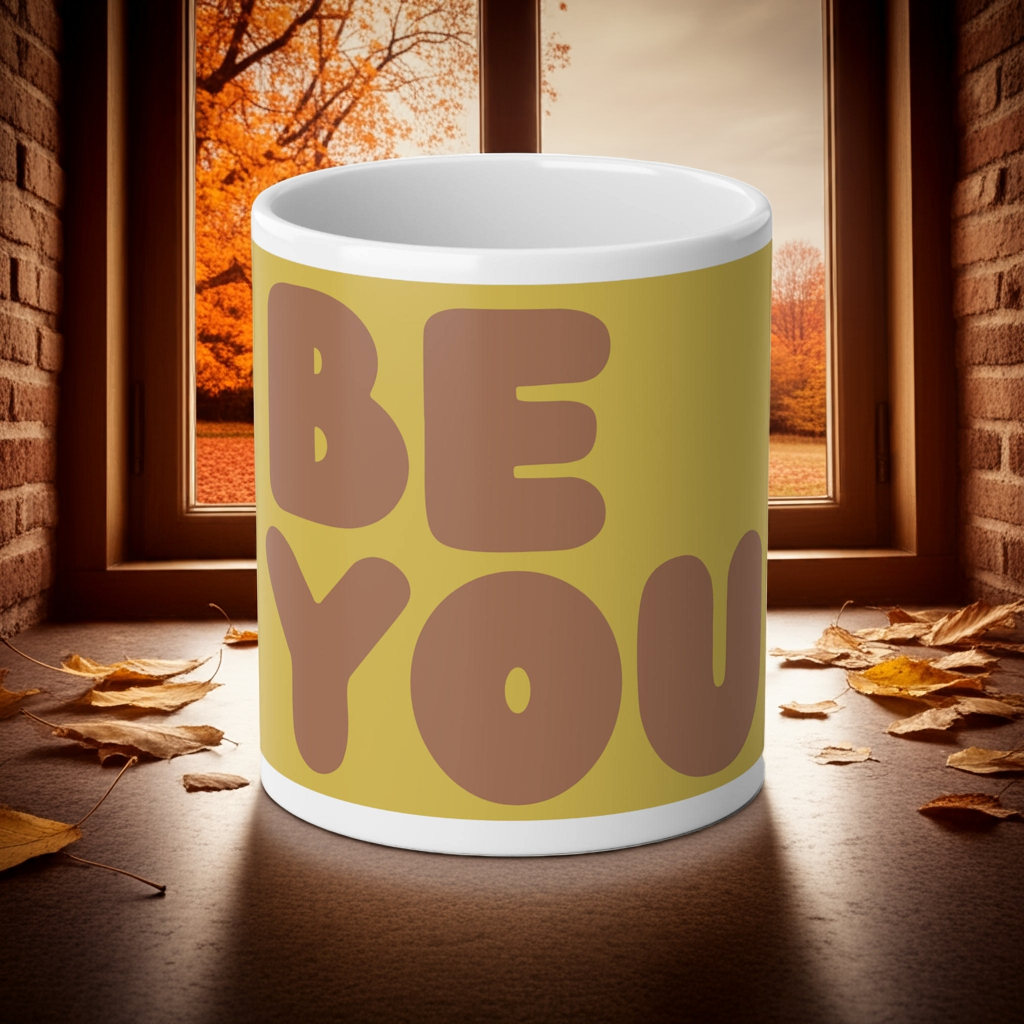 Be You in Yellow and Brown Jumbo Mug - 20oz Mug