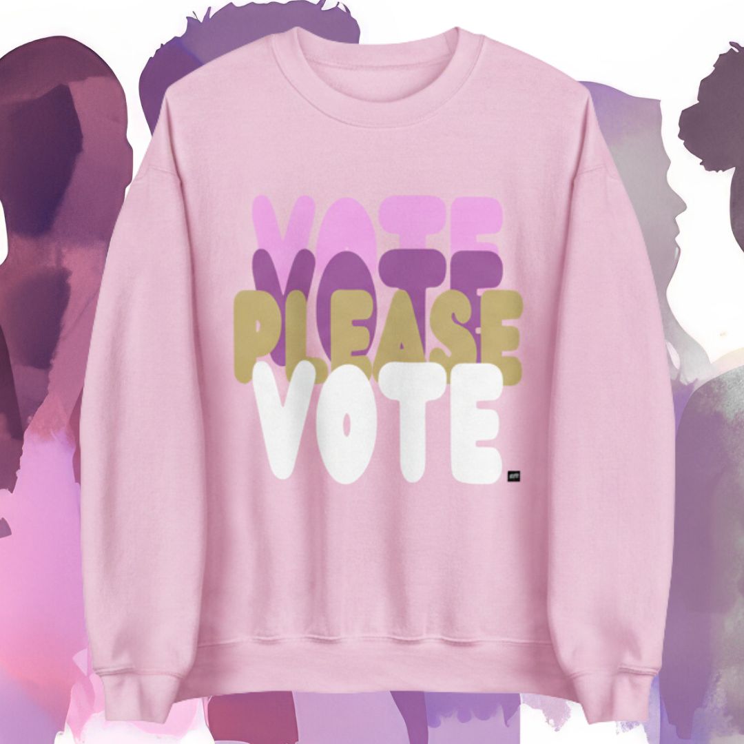 Please Vote in Primaries Pink Unisex Crew Neck Sweatshirt