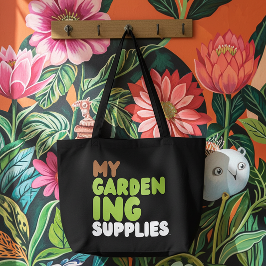 My Gardening Supplies Jumbo Black Tote Bag