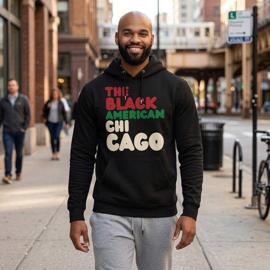 The Black American Chicago Premium Unisex Hoodie