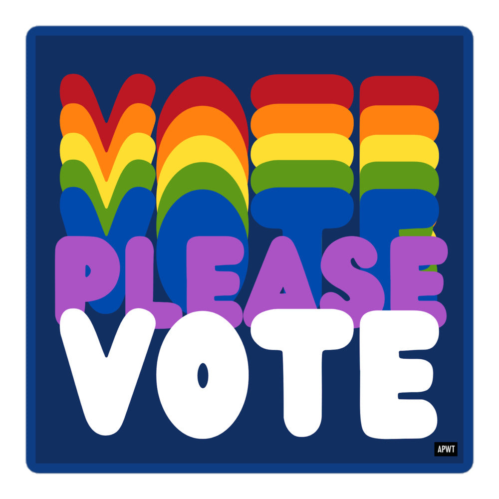 Please Vote in Color Vinyl Sticker - The APWT Gift Shop
