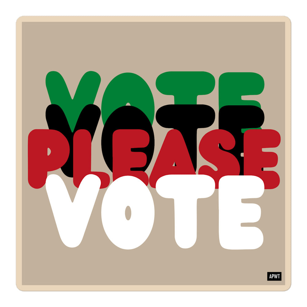Please Vote in Black Vinyl Sticker - The APWT Gift Shop