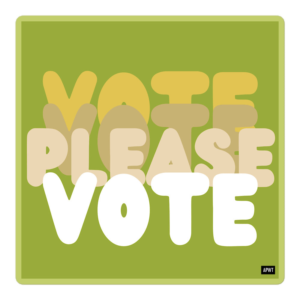 Please Vote in Green Vinyl Stickers - The APWT Gift Shop