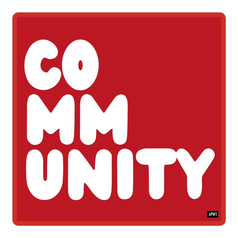A Community in Crimson Vinyl Sticker - The APWT Gift Shop