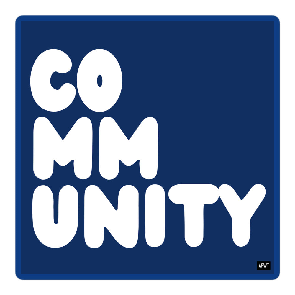 A Community in Dark Blue Vinyl Sticker - The APWT Gift Shop