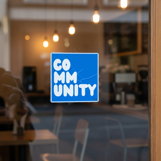 A Community in Ocean Blue Vinyl Sticker