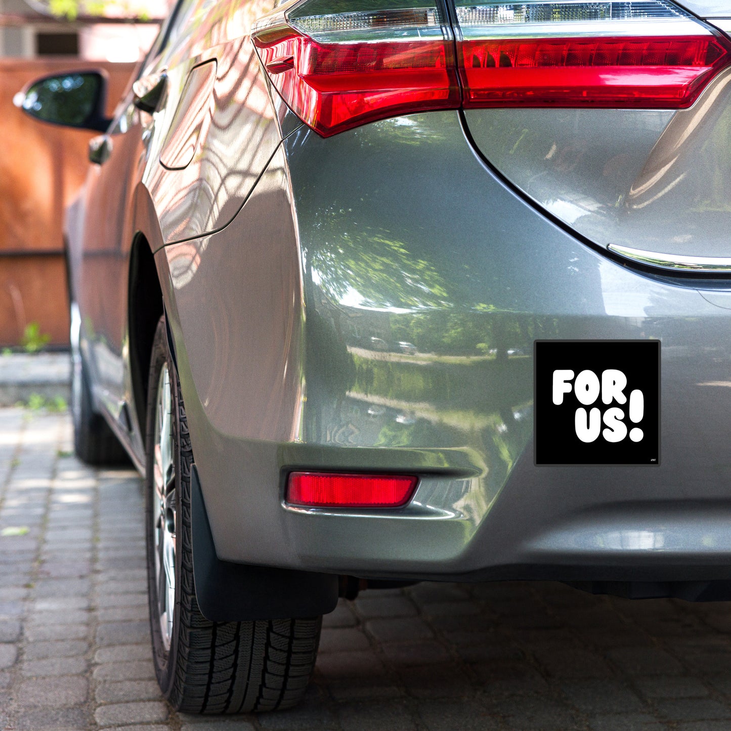 For Us in Black and White Vinyl Sticker