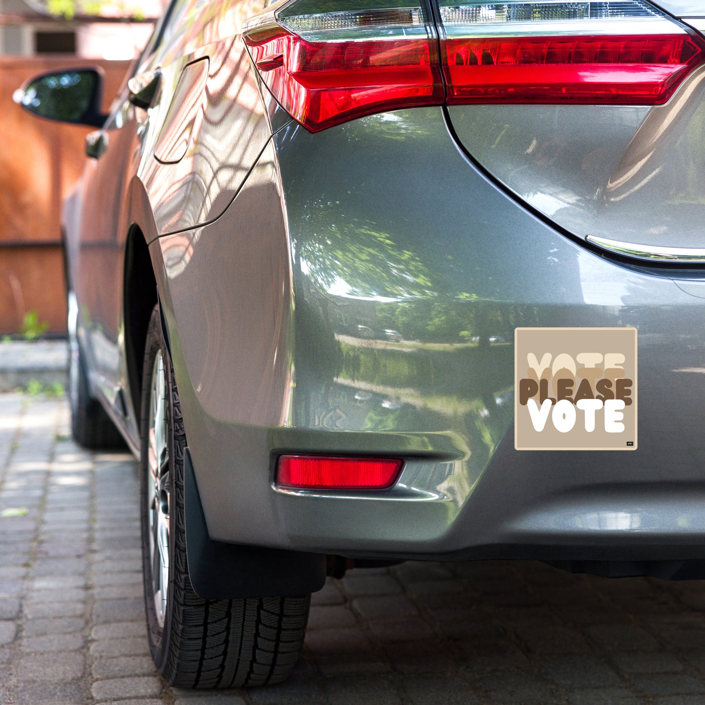 Please Vote in Brown Vinyl Sticker