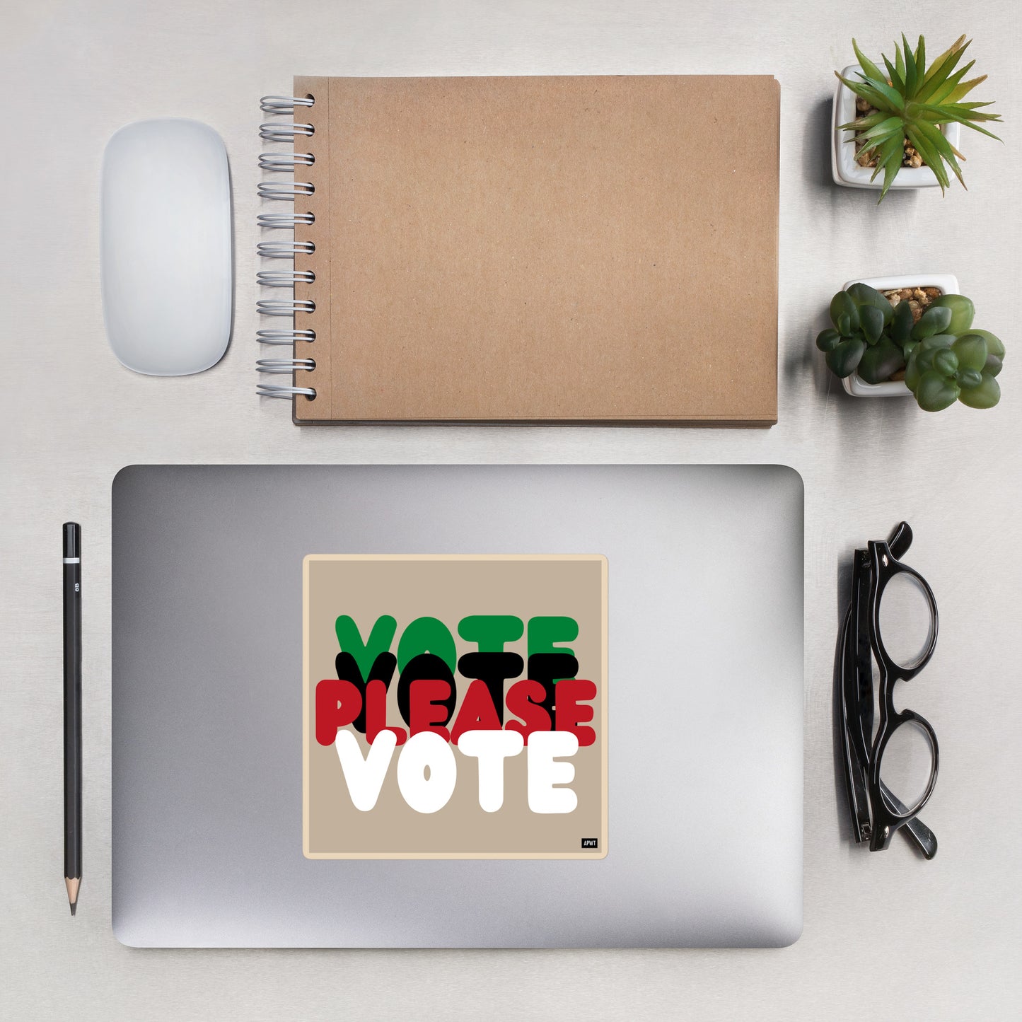 Please Vote in Black Vinyl Sticker