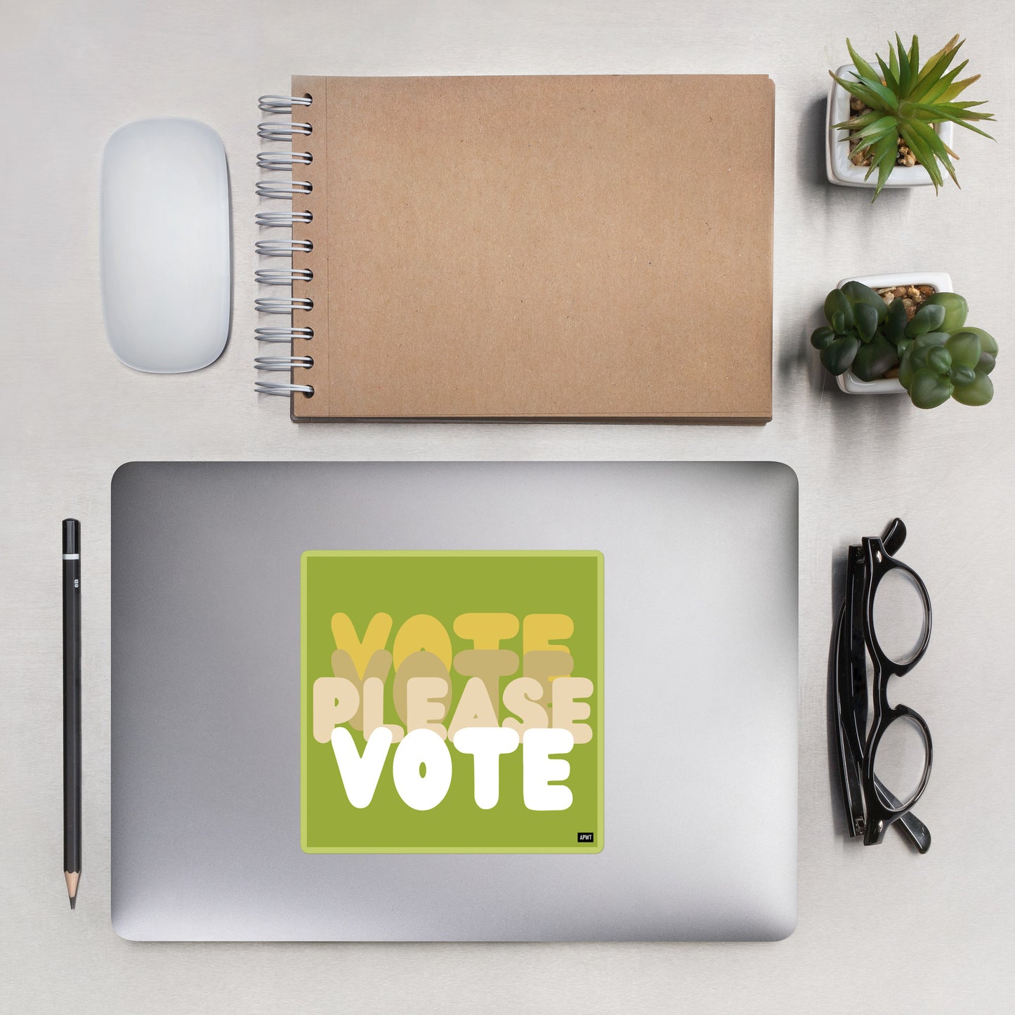 Please Vote in Green Vinyl Sticker