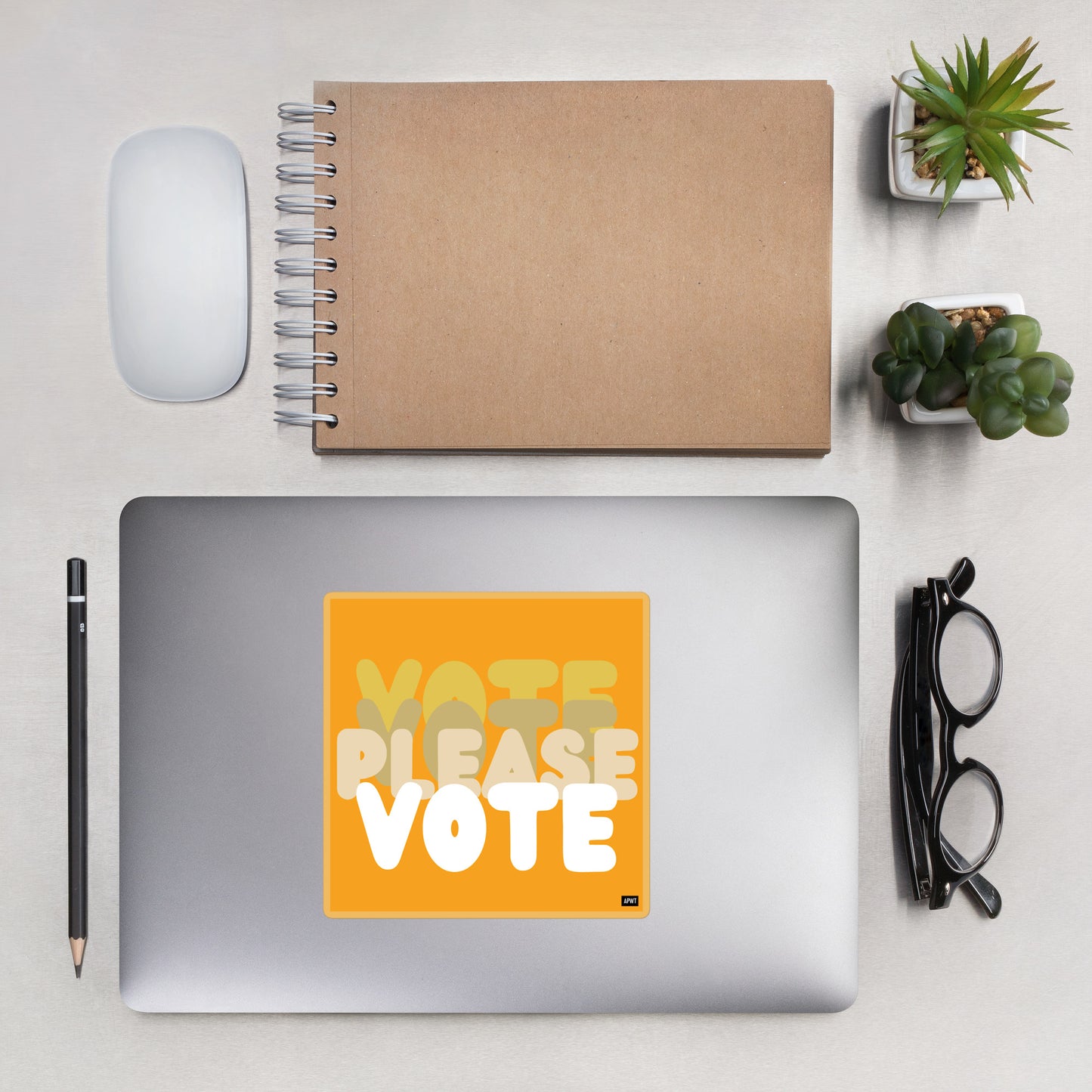 Please Vote in Orange Vinyl Sticker