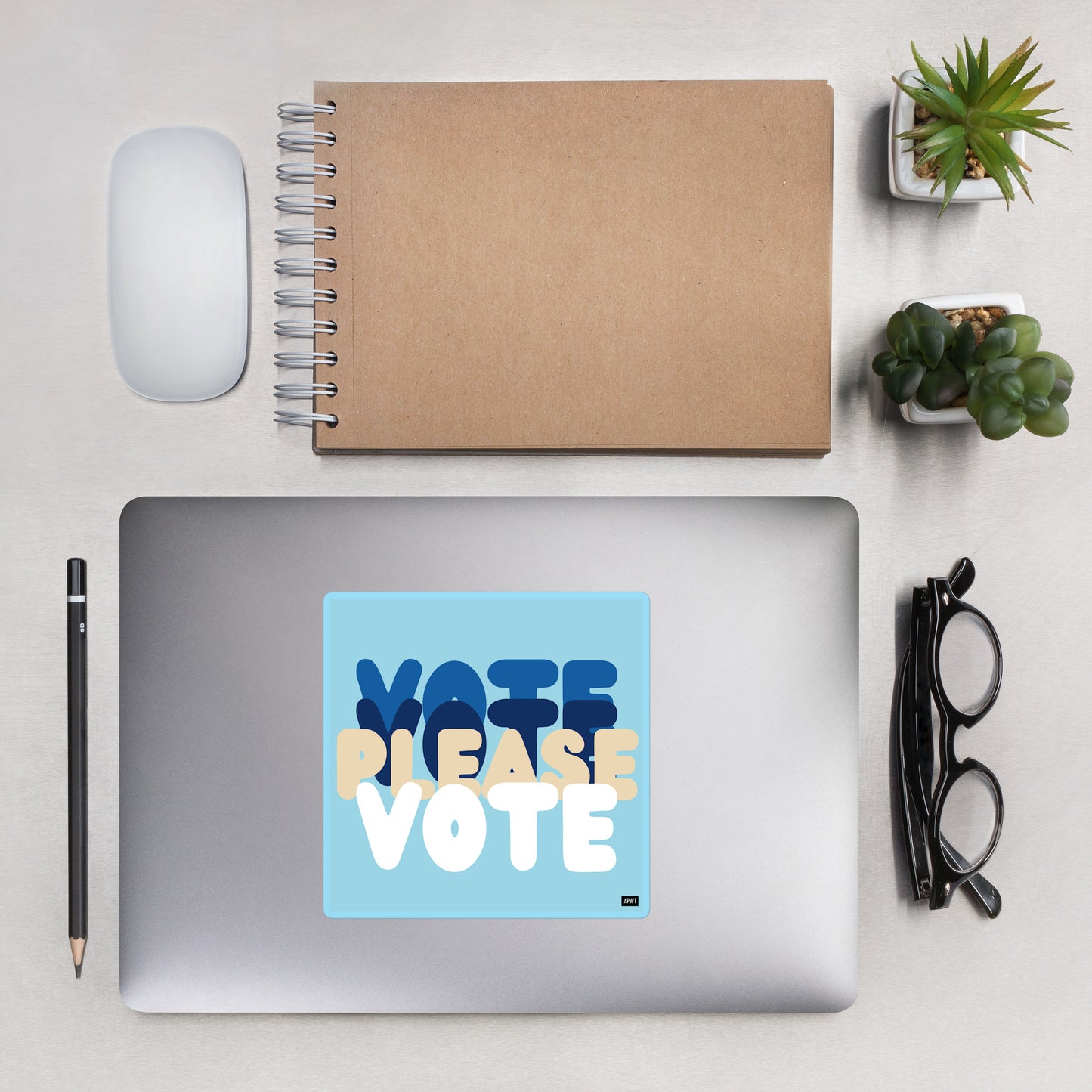 Please Vote in Blue Vinyl Sticker