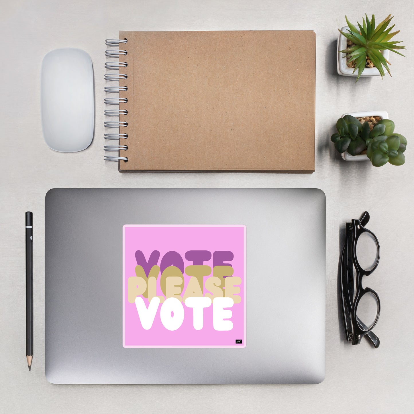 Please Vote in Pink Vinyl Sticker