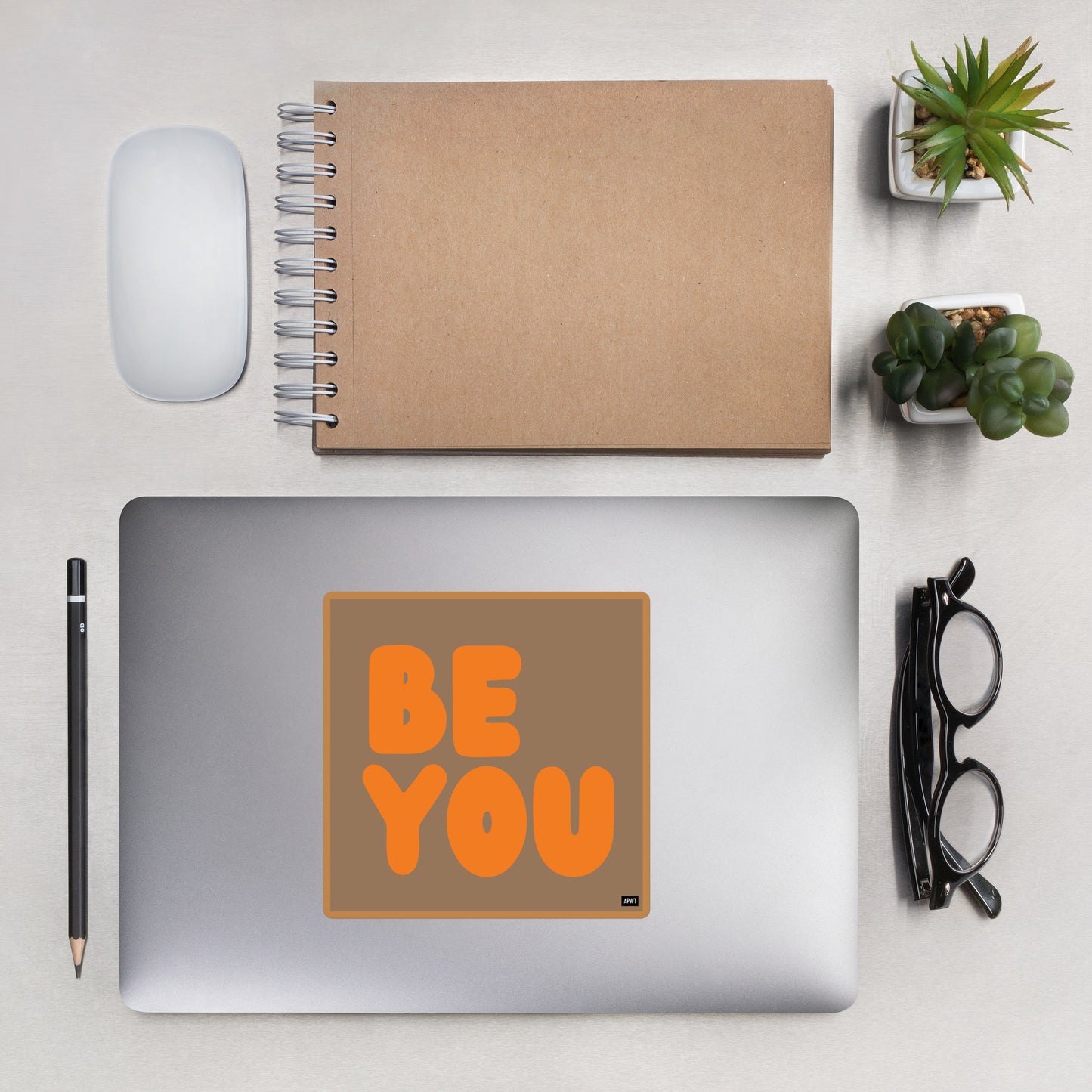 Be You in Brown and Orange Vinyl Sticker