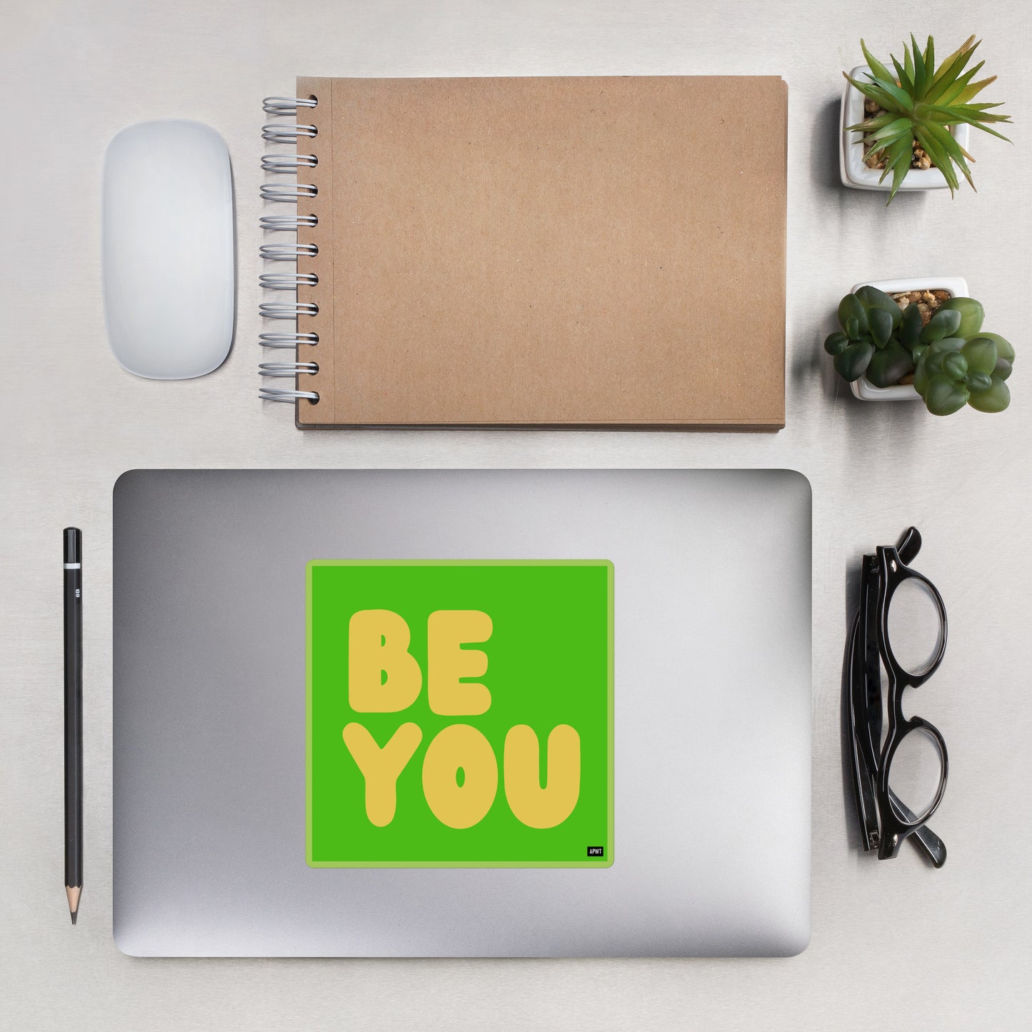 Be You in Green and Yellow Vinyl Sticker
